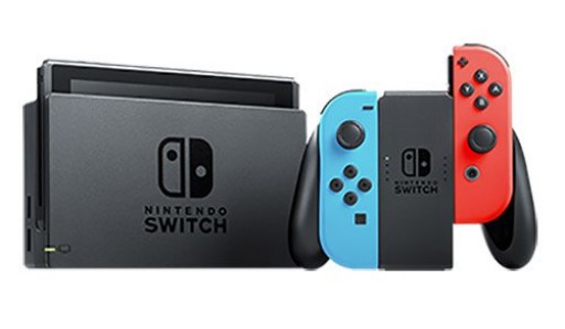 Nintendo Switch With Neon Blue And Neon Red Joy-Con