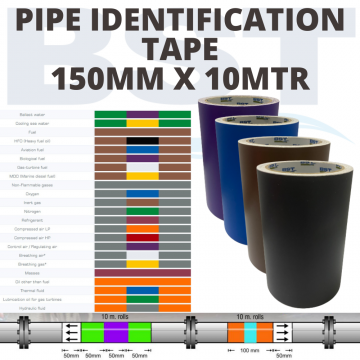 Pipe Identification Tape 150MM x 10MTR (ROLL)