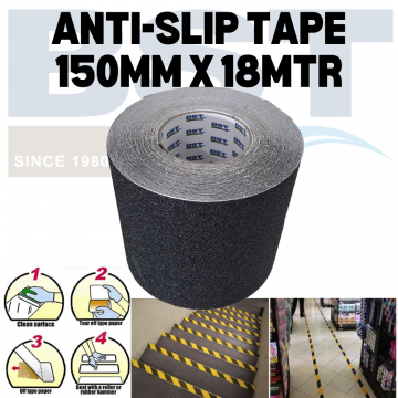 Anti-Slip Tape 150MM x 18MTR (BLACK) (ROLL)