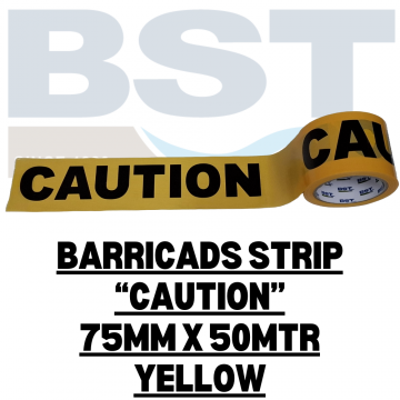 Barrier Tape - "Caution" (Yellow) 75MM X 50MTR