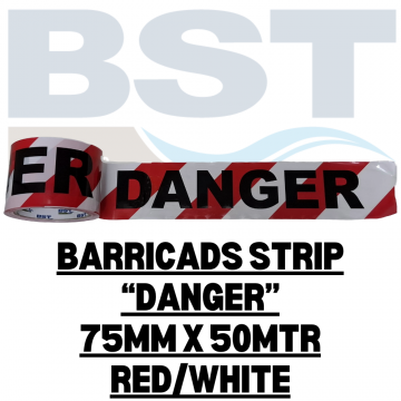 Barrier Tape - "Danger" (Red/White) 75MM X 50MTR